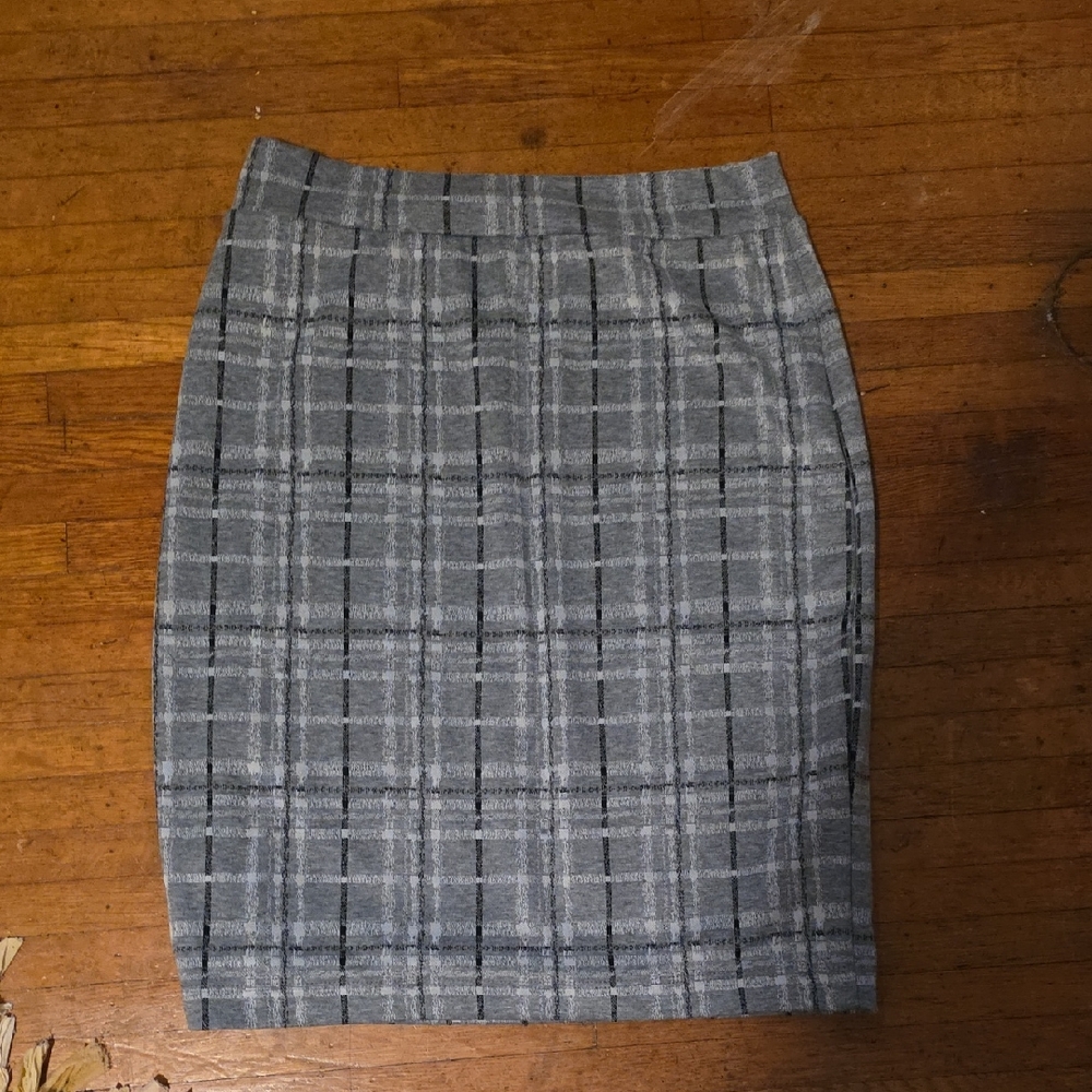 Renee C. Gray Checkered Pencil Skirt
